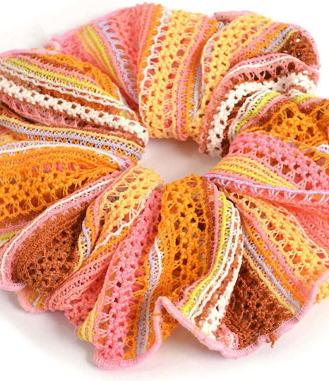 Scrunchie Κροσέ Υφή Ρίγες