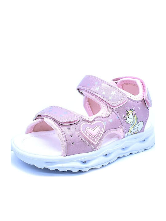 Kindersandalen mit Bügel- und Schleifenverschluss Rosa