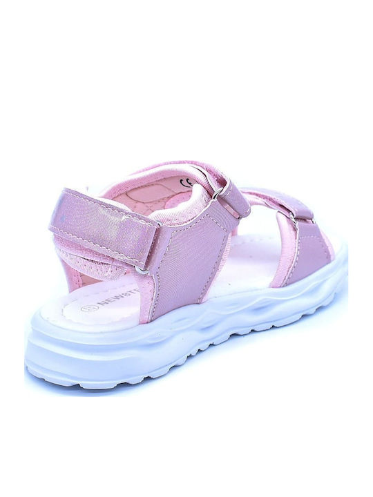 Kindersandalen mit Bügel- und Schleifenverschluss Rosa