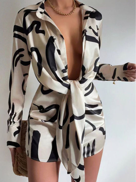 Rochie Mini de Seară din Satin Ivoire