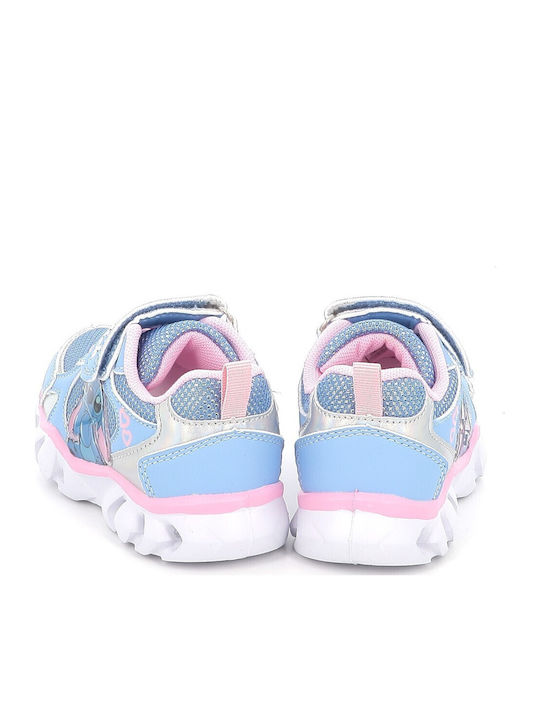Stitch Stitch Kids Sneakers with Hoop & Loop Closure and Lights Light Blue