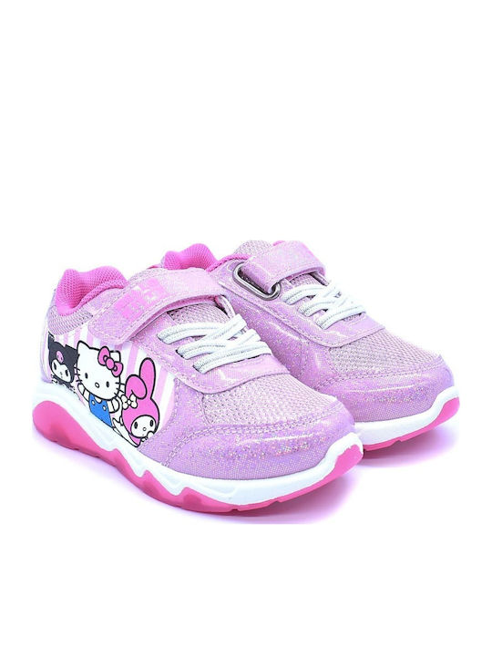 Παιδικά Sneakers με Σκρατς & Φωτάκια Ροζ