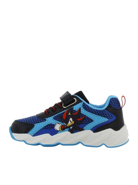 Kids Sneakers Anatomic with Hoop & Loop Closure & Lights Black