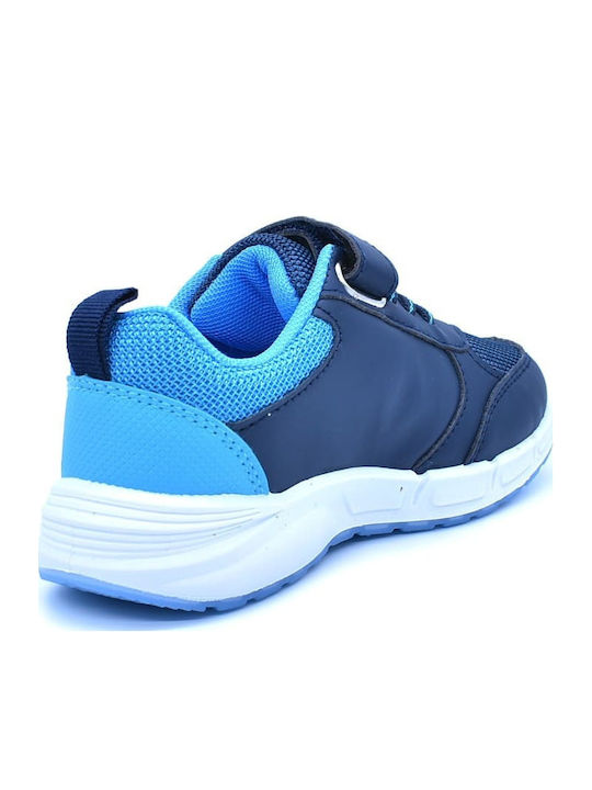 Kids Sneakers with Hoop & Loop Closure & Lights Blue