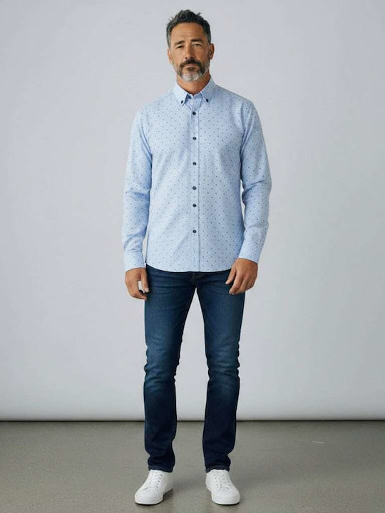 Long Sleeve Cotton Shirt Light Blue