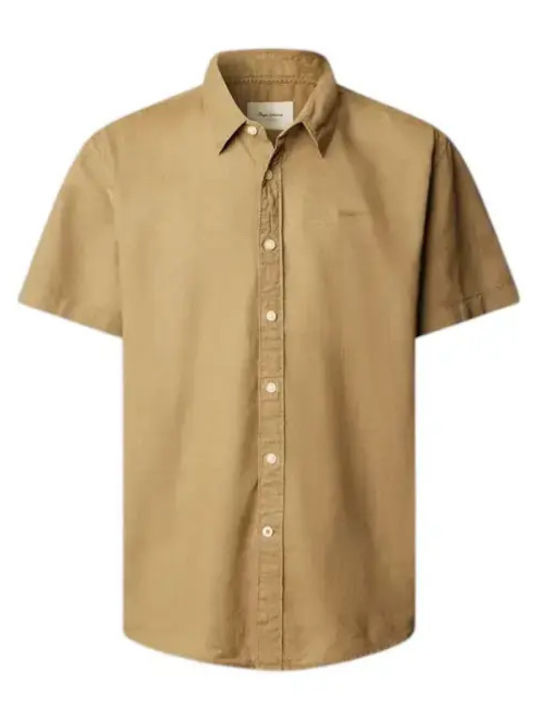 Percy Short Sleeve Shirt in Regular Fit Brown