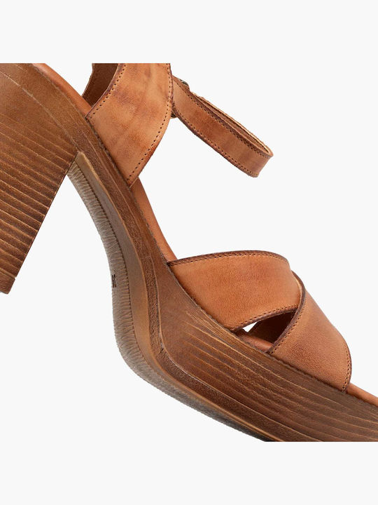 Leather Sandals Tabac Brown