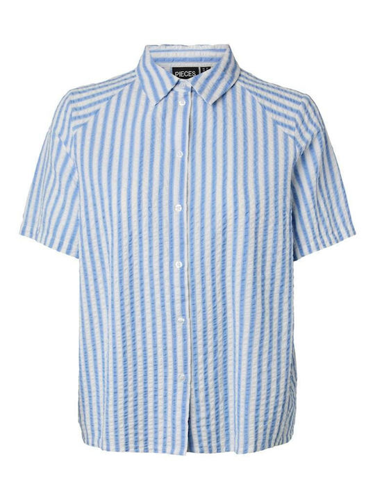 Short Sleeve Women's Shirt Light Blue