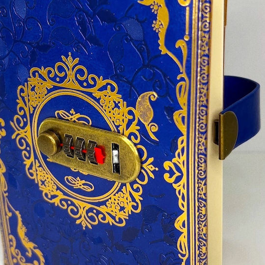 Velve Notebook with Lock Blue
