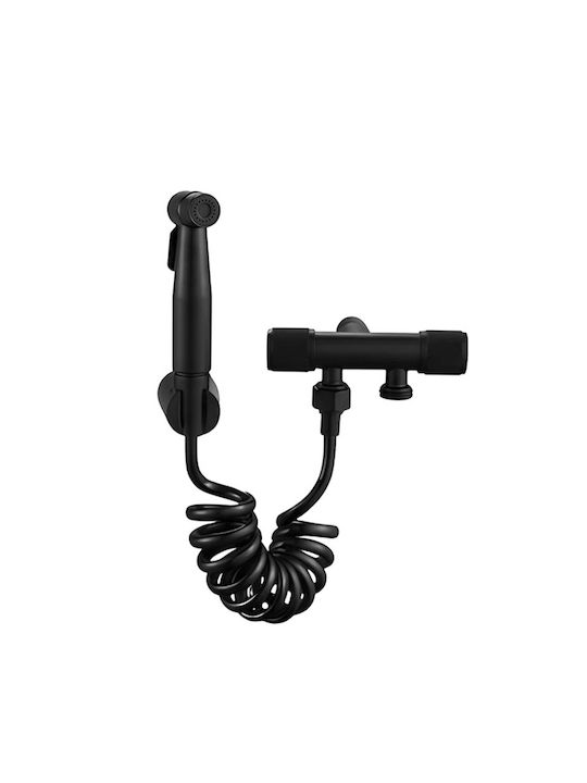 Avizar Multifunction Hand Shower Spiral Hose Stopcock Black