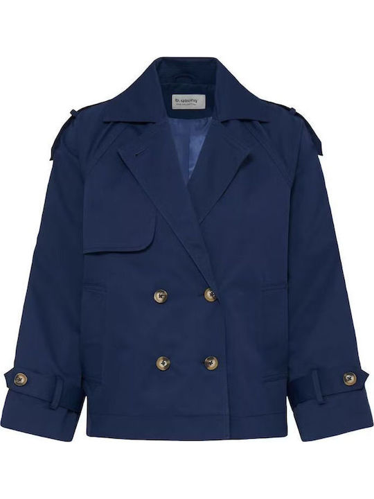 Women's Blue Gabardine Oversized