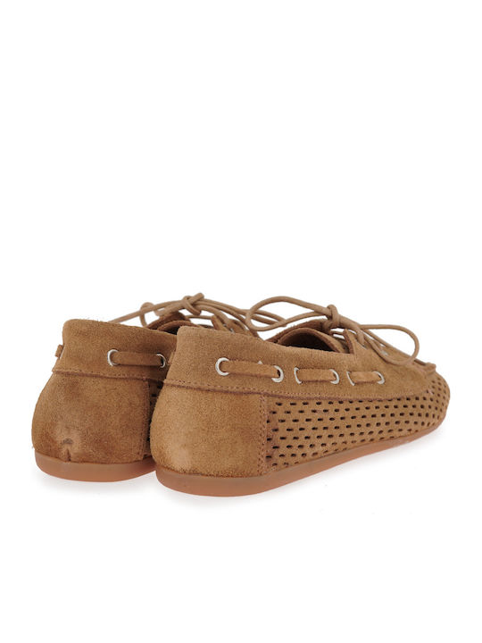 Leather Women's Loafers in Brown Colour