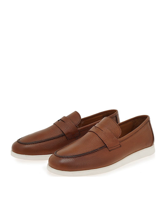 Δερμάτινα Ανδρικά Loafers σε Ταμπά Χρώμα