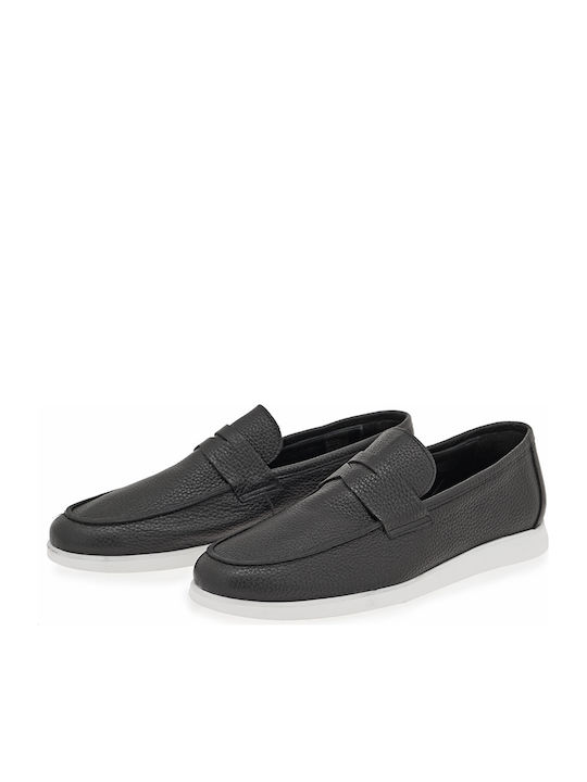 Leather Men's Loafers in Black Colour
