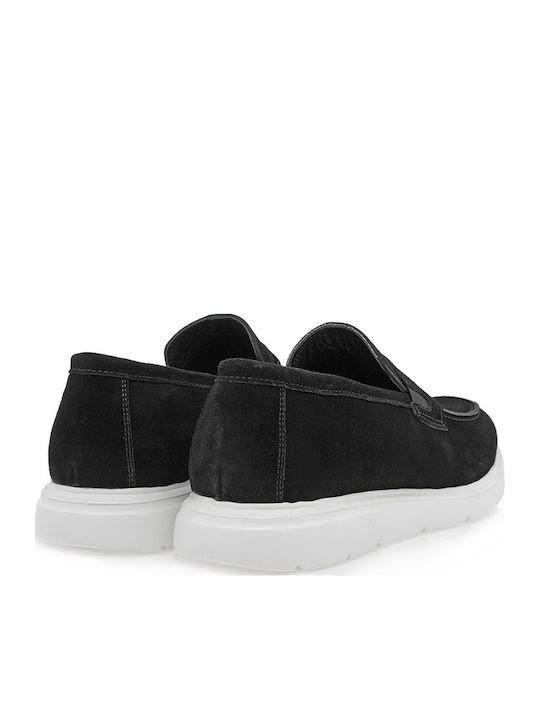 Suede Ανδρικά Loafers σε Μαύρο Χρώμα