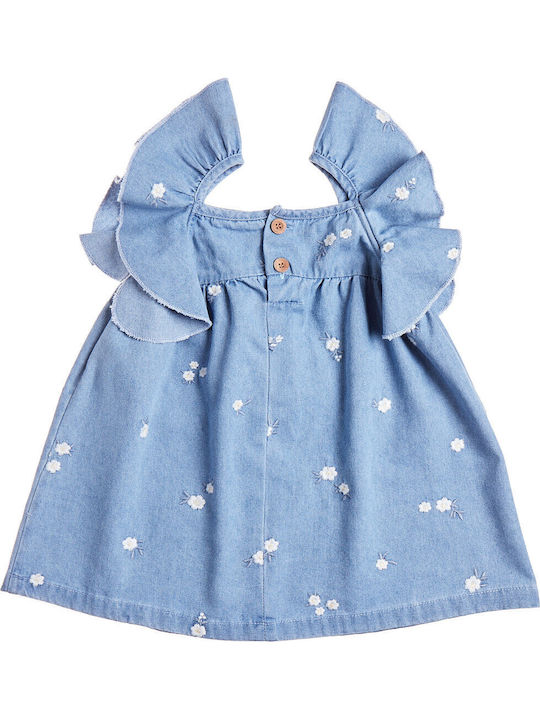Rochie Fete Fără Mâneci Denim Albastră