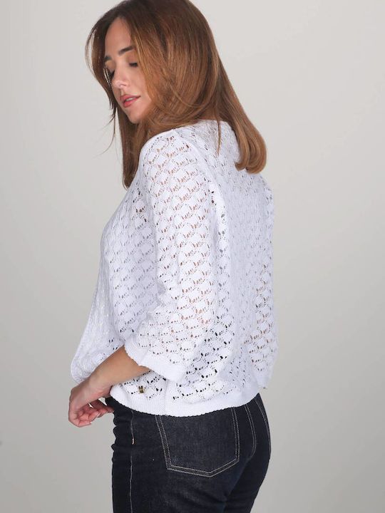 Damen Strickjacke Weiß