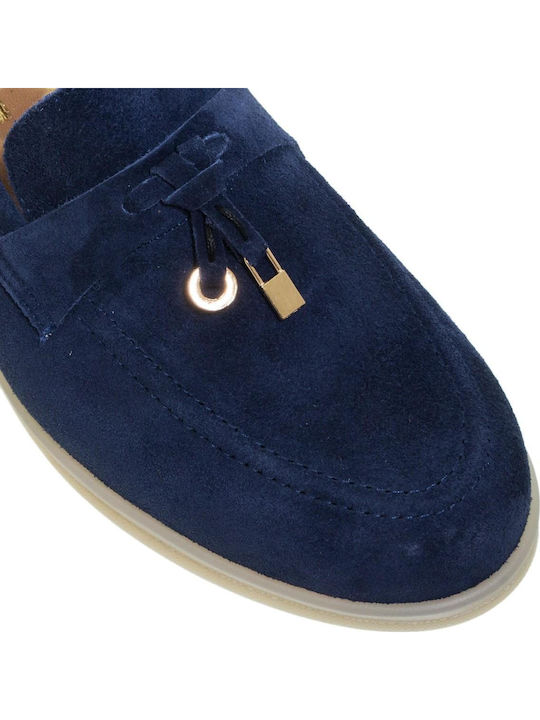 Wildleder Damen Ballerinas in Marineblau Farbe