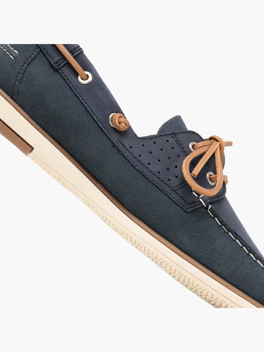 Leather Men's Boat Shoes in Blue Colour