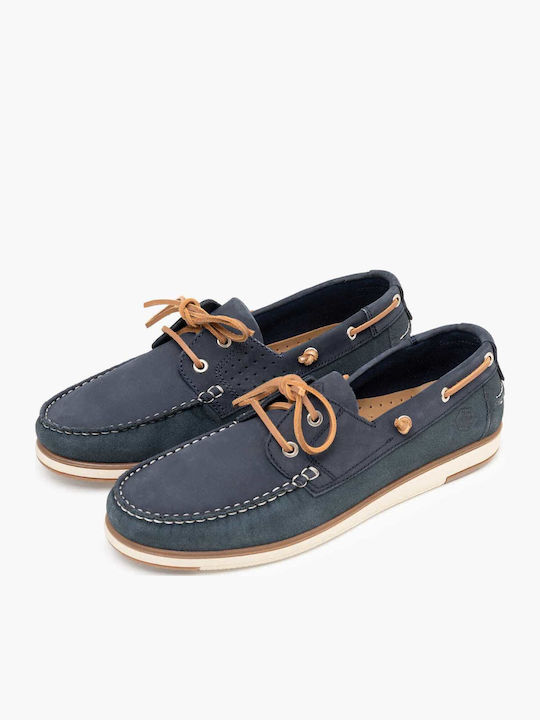 Leather Men's Boat Shoes in Blue Colour
