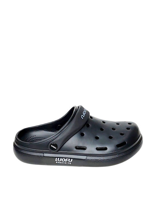 Luofu Damentag Holzschuhe Schwarz SD11038-MAURO