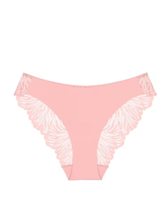 Micro Tai Damen-Slip Nahtlos mit Spitze Strawberry Cream