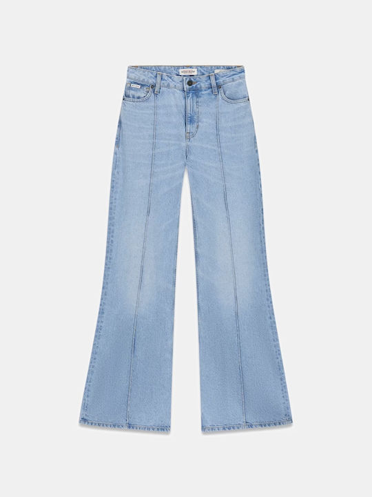 High Rise Women's Flared Jean Pants White