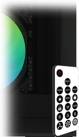 Aqirys XO-1 Gaming Middle Tower Carcasă PC cu Panou Lateral și Iluminare ARGB Neagră
