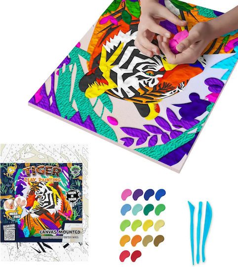 Splat Planet Set Malfarben Ton Tiger Segeltuch Leinwand 30x40cm