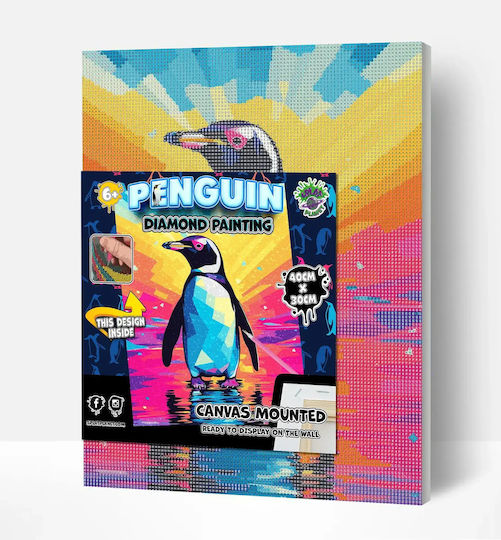 Splat Planet Set Diamantmalerei Pinguin Segeltuch Leinwand 30x40cm