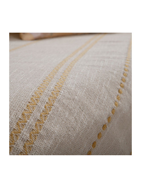 Nef-Nef Homeware Bleeze Dreisitzer-Sofa Wurf Jacquard 180x300cm Natürlich/Gelb