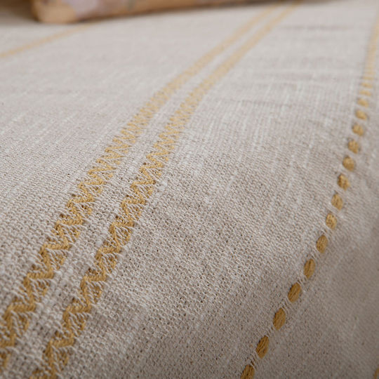 Nef-Nef Homeware Bleeze Three-Seater Sofa Throw Jacquard 180x300cm Natural Yellow