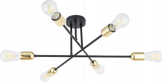 TK Lighting Πλαφονιέρα Οροφής Μαύρη με Ντουί E27