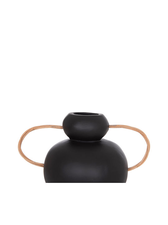 HomeMarkt Decorative Vase Ceramic Mibo Black 22.5x15xH19cm