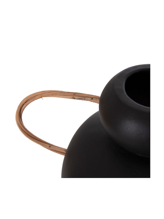 HomeMarkt Decorative Vase Ceramic Mibo Black 22.5x15xH19cm