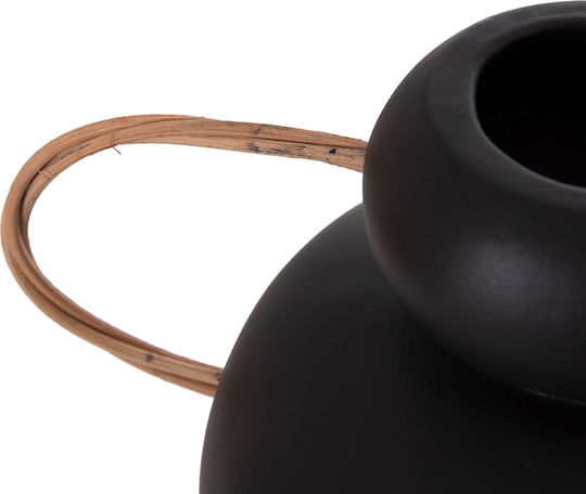 HomeMarkt Decorative Vase Ceramic Mibo Black 22.5x15xH19cm