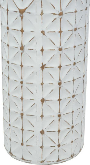 Artekko Dekorative Metallische Vase Nyx Weiß Φ12.7xH61cm