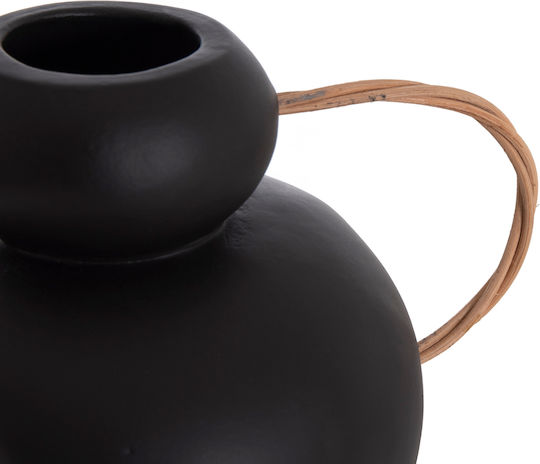 HomeMarkt Decorative Vase Ceramic Mibo Black 22.5x15xH19cm