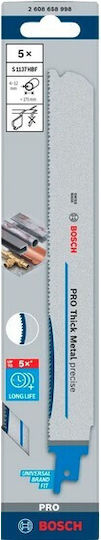 Bosch Stichsägeblätter 5 Stück Pro Dicke Metall Präzise S1137hbf #2608658998