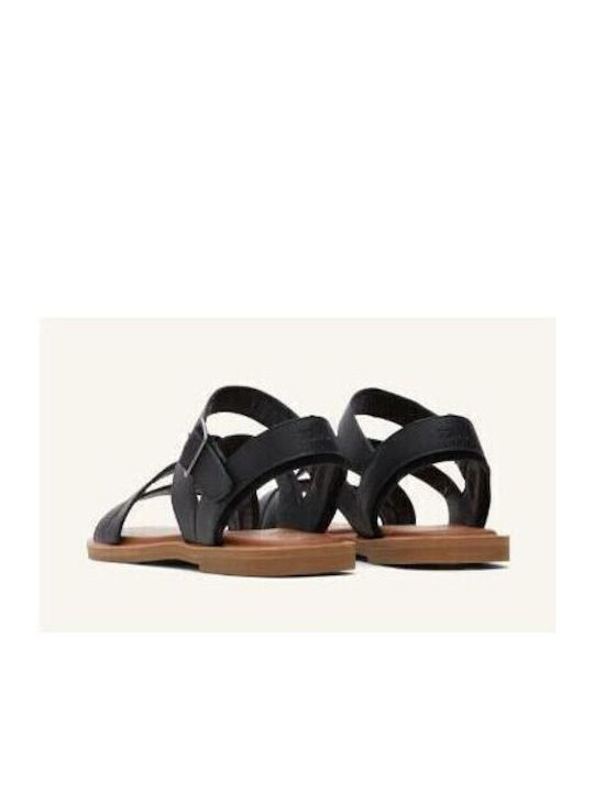 Damen Flache Sandalen Schwarz