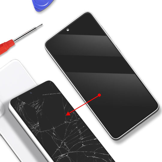 Clappio Пълен Lcd Резервен Екран Galaxy S21 Fe С Подрамка Бял