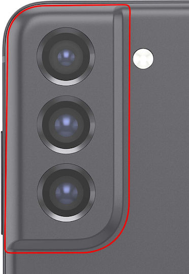 Clappio Резервна Леща Задна Камера Galaxy S21 Fe Рамка Черна