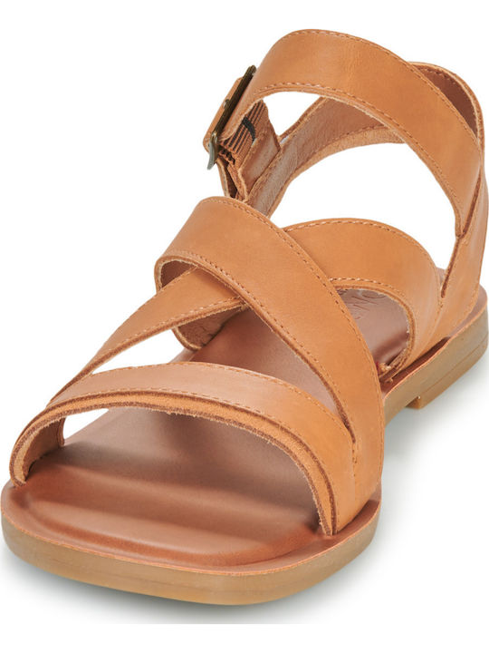 Damen Flache Sandalen Braun