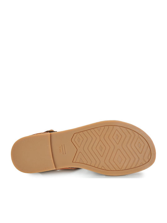Damen Flache Sandalen Braun