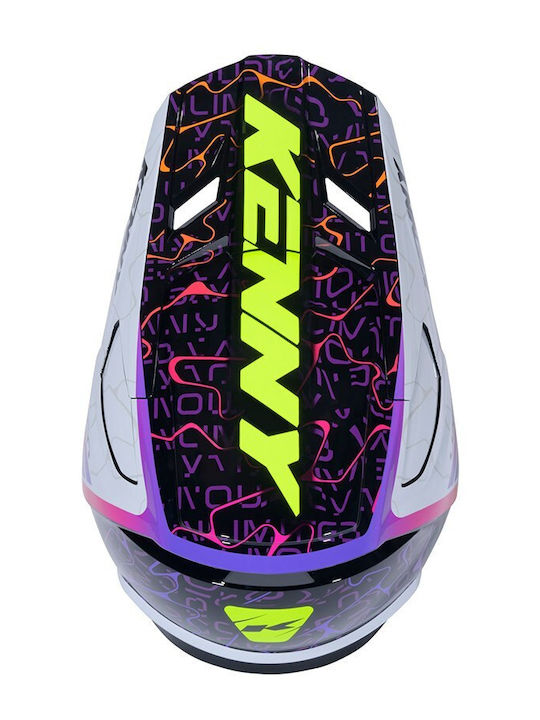 Kenny MX Performance Graphic+ Wave Black White Motorcycle Helmet Motocross ECE 22.06 Weight 1259 Gr