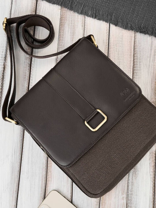 Leder Herren Bote Tasche Braun