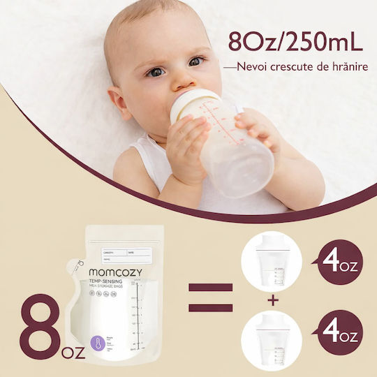 Momcozy Pungi de Depozitare a Laptelui Matern 240ml 60 Bucăți