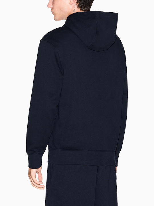 Armani Exchange Мъжки Суитшърти Син с Качулка
