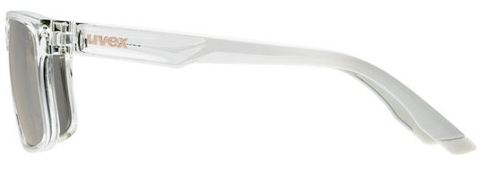 Uvex Cycling Glasses With Gold Frame And Transparent Lenses