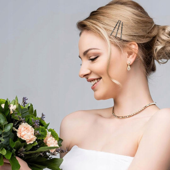 Schwarze Metall Haarspangen Damen Rippendesign Ball Tip 48 Stück